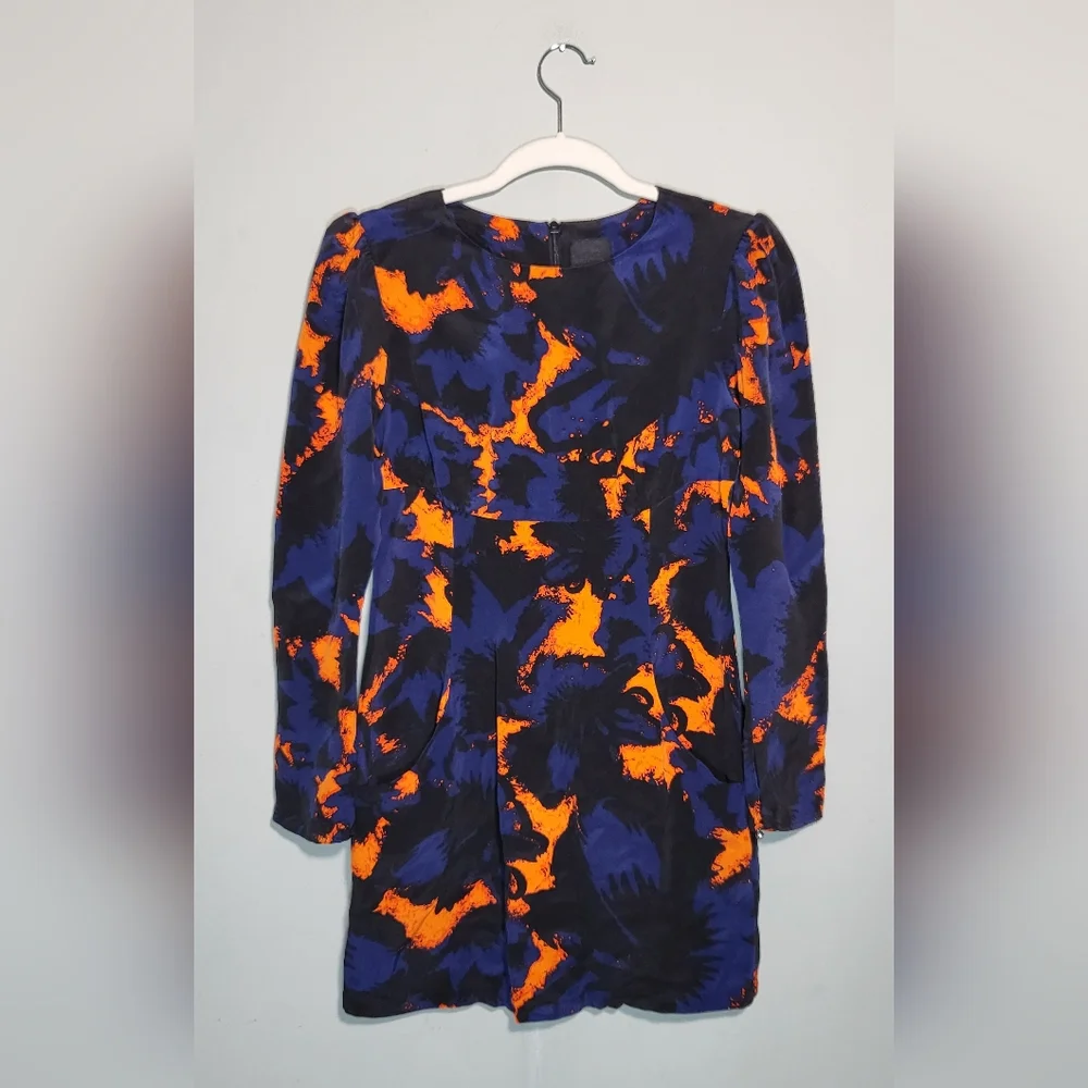 DOLCE VITA Dress | Size S | 100% Silk | Bold Abtract Floral | Romantic Feminine